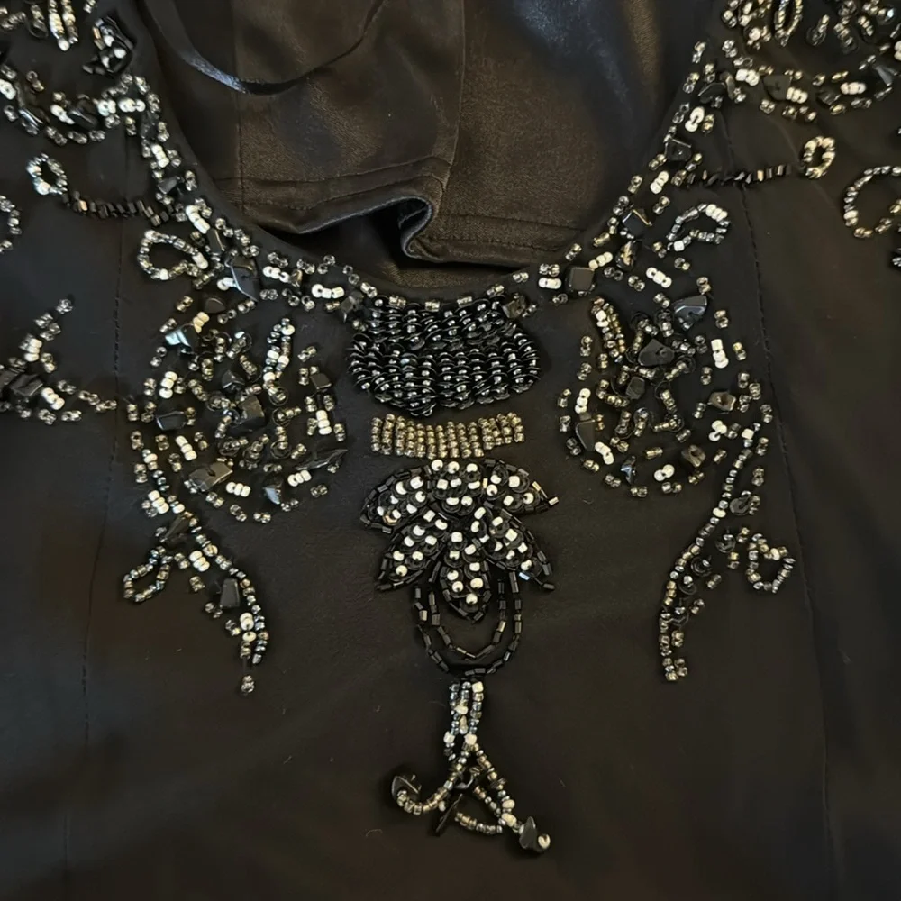 Vintage Sue Wong Nocturne Silk Black Beaded Formal Gown Sz 10 - Picture 10 of 13